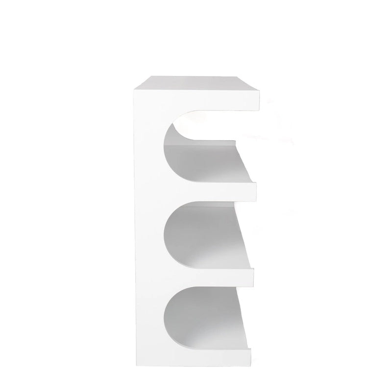 Scaffale libreria bianco a 4 ripiani e tavolino da caffè multifunzionale, libreria da terra per mobili creativi, scaffali portaoggetti organizzatori minimalisti