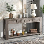 Consolle/Tavolo da divano con cassetti e ripiano inferiore - 160L x 35.5P x 76A