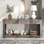 Consolle/Tavolo da divano con cassetti e ripiano inferiore - 160L x 35.5P x 76A