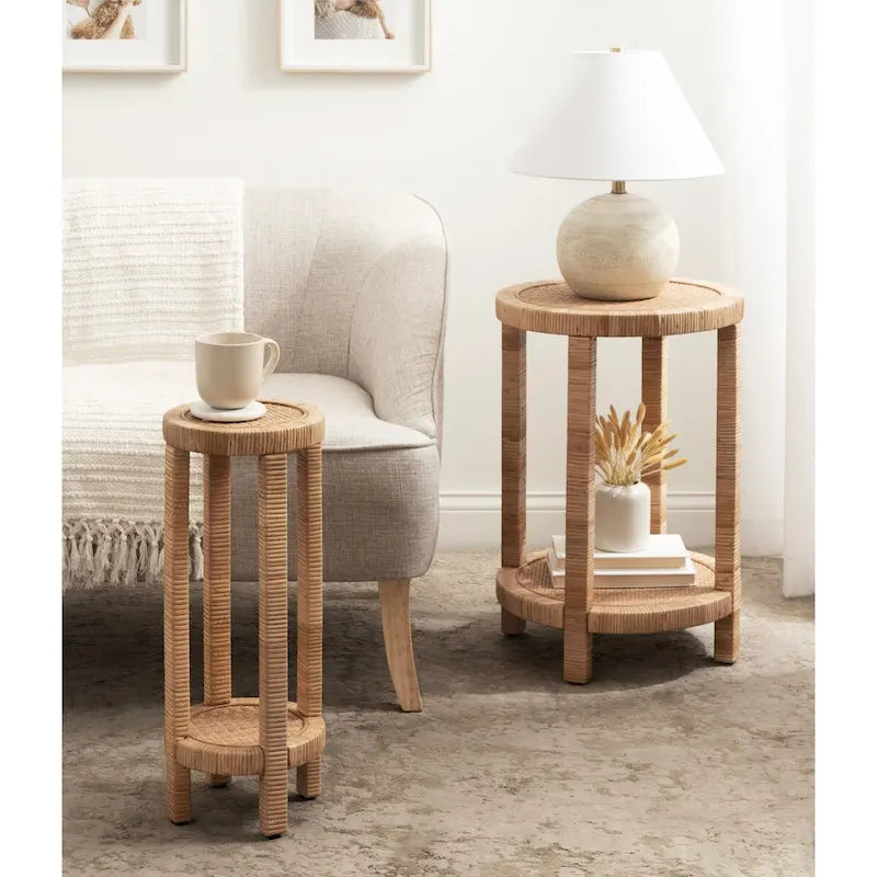 Tavolino da bibita in rattan Kate and Laurel Rafina - 9x9x22