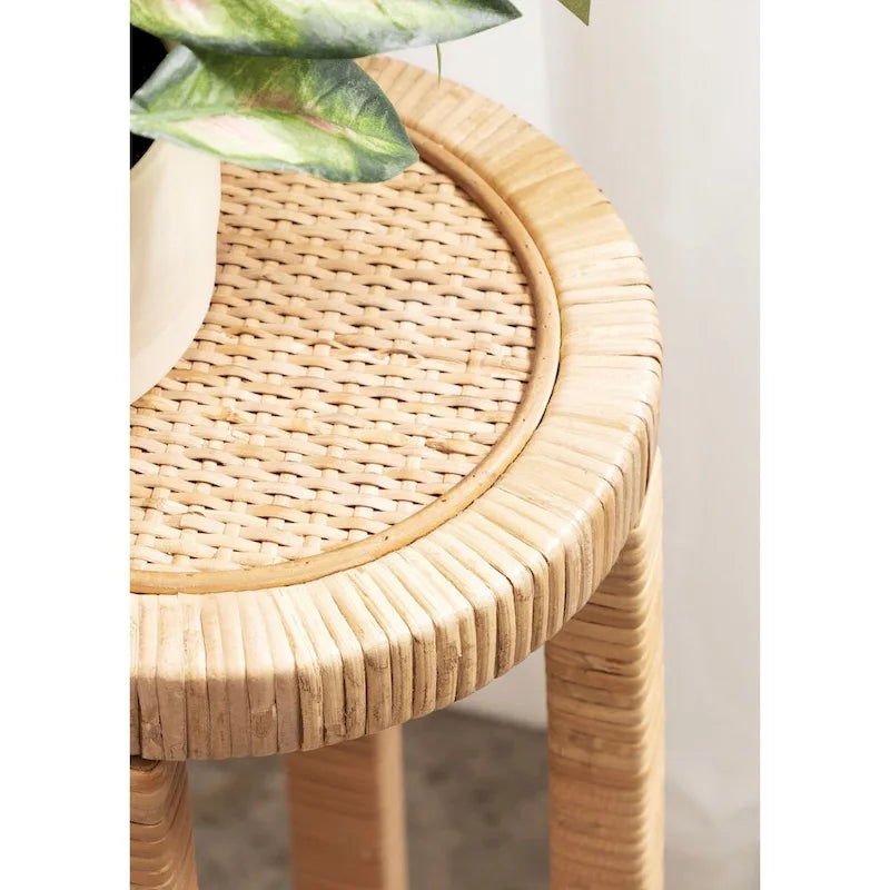 Tavolino da bibita in rattan Kate and Laurel Rafina - 9x9x22
