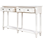 Console Table Sofa Table Easy Assembly with Two Storage Drawers and Bottom Shelf for Living Room, Entryway