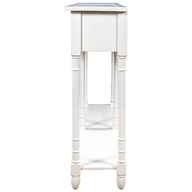 Console Table Sofa Table Easy Assembly with Two Storage Drawers and Bottom Shelf for Living Room, Entryway