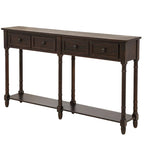 Console Table Sofa Table Easy Assembly with Two Storage Drawers and Bottom Shelf for Living Room, Entryway