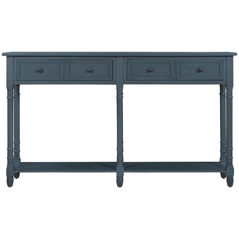 Console Table Sofa Table Easy Assembly with Two Storage Drawers and Bottom Shelf for Living Room, Entryway