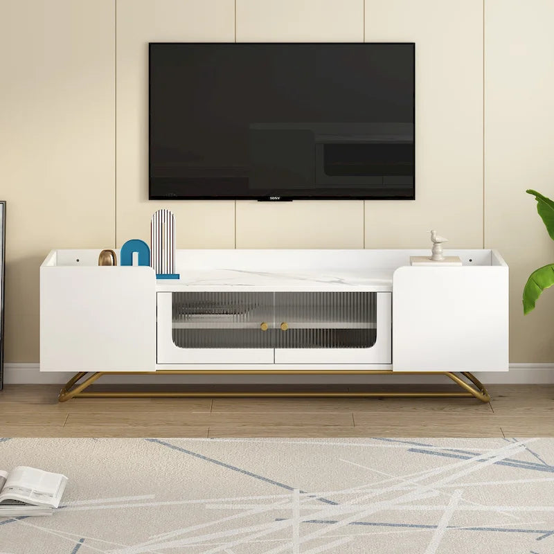 Mobile porta TV con base a telaio dorato