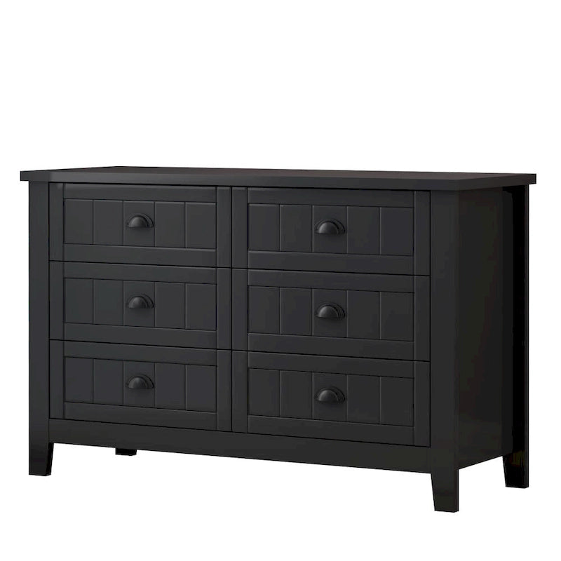 Cassettiera Comò Mobile Bar Mobile Laterale, Credenza, Struttura in Legno Massello, Pannello della porta in Plastica, Maniglia a Conchiglia Retrò