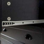 Cassettiera Comò Mobile Bar Mobile Laterale, Credenza, Struttura in Legno Massello, Pannello della porta in Plastica, Maniglia a Conchiglia Retrò