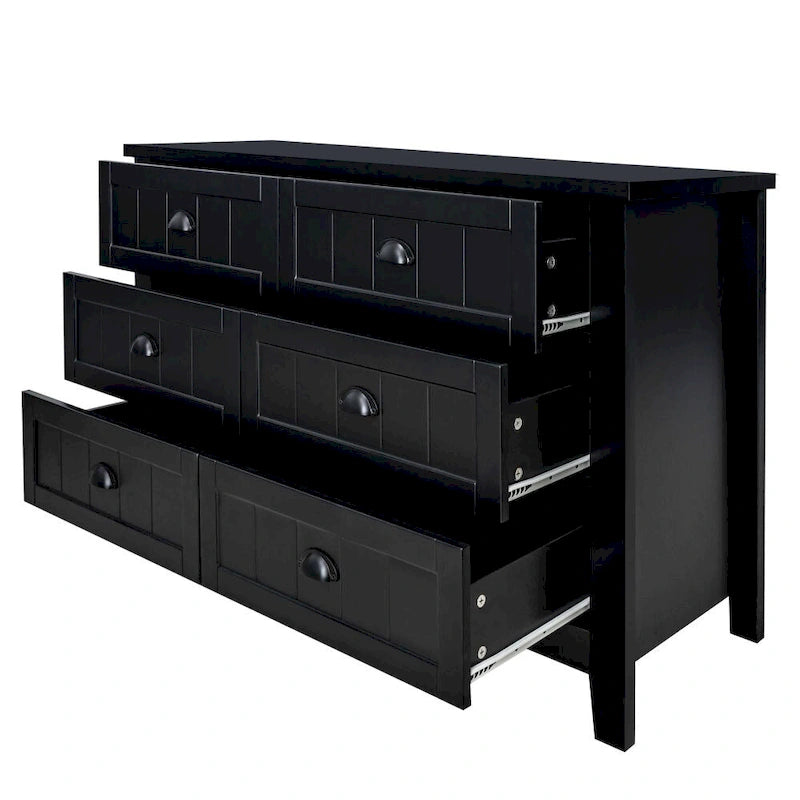 Cassettiera Comò Mobile Bar Mobile Laterale, Credenza, Struttura in Legno Massello, Pannello della porta in Plastica, Maniglia a Conchiglia Retrò