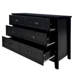 Cassettiera Comò Mobile Bar Mobile Laterale, Credenza, Struttura in Legno Massello, Pannello della porta in Plastica, Maniglia a Conchiglia Retrò