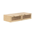 Kate and Laurel Ori Mobile Consolle in Rattan - 28x13x6