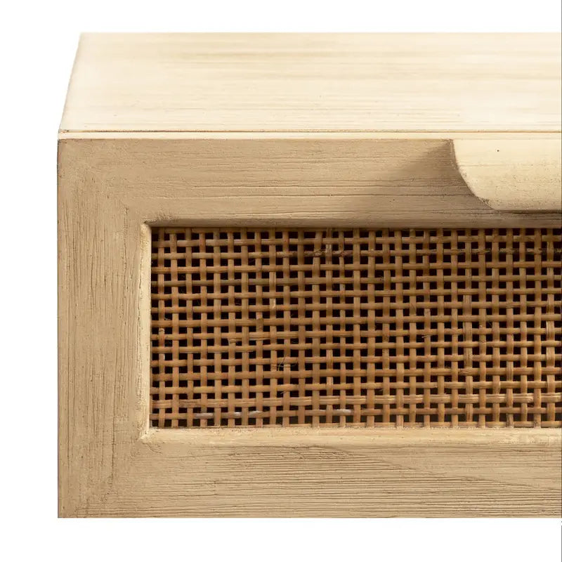 Kate and Laurel Ori Mobile Consolle in Rattan - 28x13x6