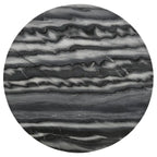 Tavolino d'appoggio, piano rotondo in marmo grigio-bianco, base a piedistallo 14x14x24