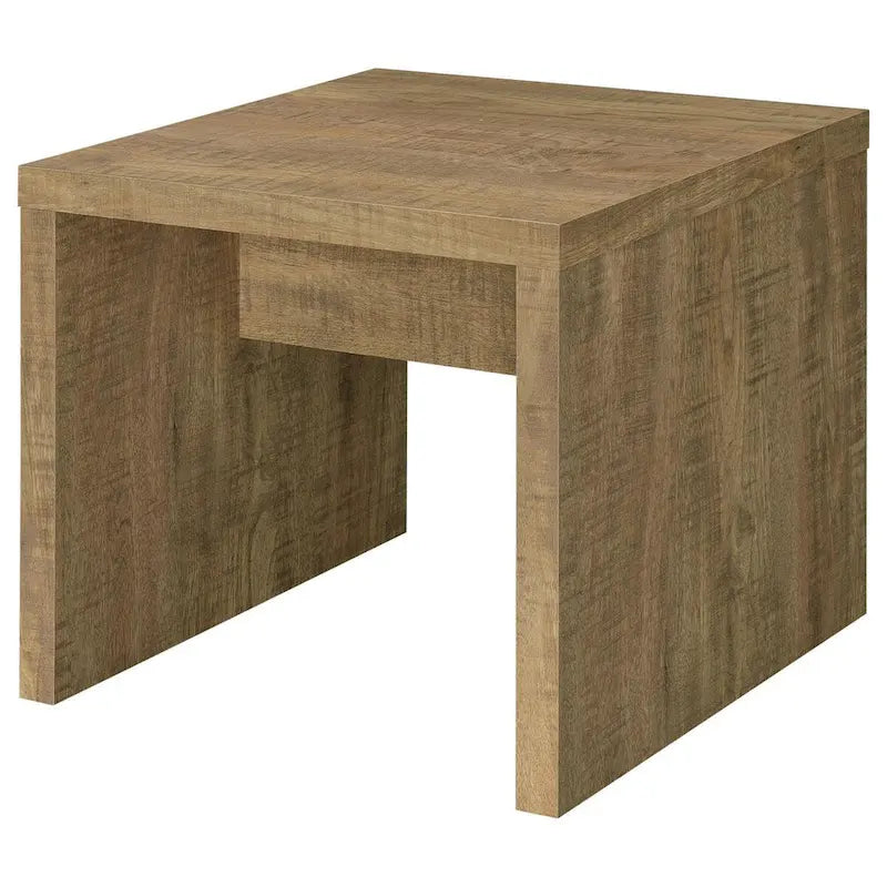 Tavolino da salotto Nette da 24 pollici con segni di sega grezzi, legno, marrone naturale
