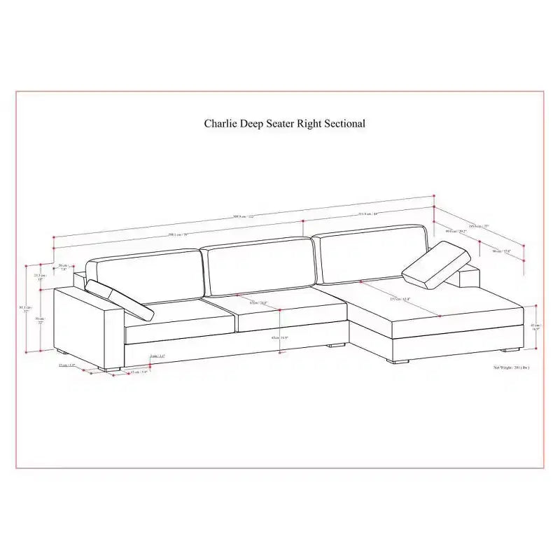 Sezionale Destro Roscoe Deep Seater