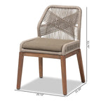 Modern Transitional-Style Rope-Woven Mahogany Dining Chair ââ‚?Gray