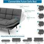 Canapé-lit futon en mousse à mémoire de forme convertible avec dossier inclinable réglable pour petits espaces