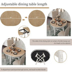 Tavolo da pranzo allungabile rotondo da cascina con 16 inserti in legno per cucina