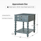 Tavolino finale Eric Traditional 26 Tall Solid Wood con USB di HULALA HOME