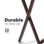 Tavolini vassoio pieghevoli per TV PJ Wood con ripiano salvaspazio compatto, espresso, set da 5 pezzi - 36,38