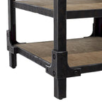 Wood 2 Shelves Side End Accent Table - Brown - Roche River Decor