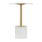 Tavolino d'appoggio in acrilico con base rialzata e supporto dorato - Trasparente - Roche River Decor