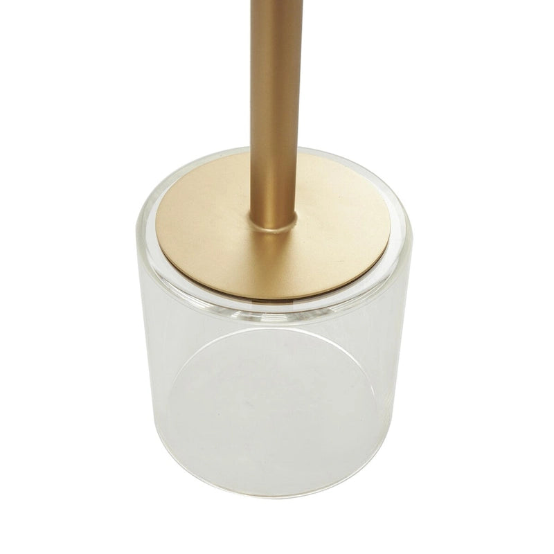 Tavolino d'appoggio in acrilico con base rialzata e supporto dorato - Trasparente - Roche River Decor