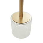 Tavolino d'appoggio in acrilico con base rialzata e supporto dorato - Trasparente - Roche River Decor