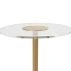 Tavolino d'appoggio in acrilico con base rialzata e supporto dorato - Trasparente - Roche River Decor