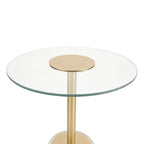 Tavolino d'appoggio in acrilico con base rialzata e supporto dorato - Trasparente - Roche River Decor
