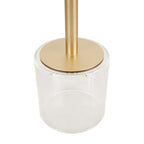 Tavolino d'appoggio in acrilico con base rialzata e supporto dorato - Trasparente - Roche River Decor