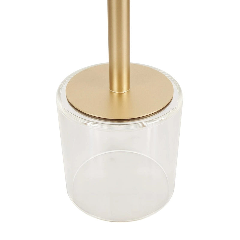 Tavolino d'appoggio in acrilico con base rialzata e supporto dorato - Trasparente - Roche River Decor