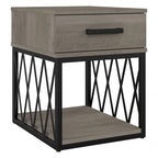 Table d'appoint industrielle City Park avec tiroir