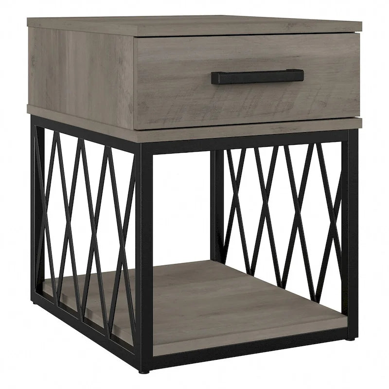 Table d'appoint industrielle City Park avec tiroir