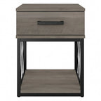 Table d'appoint industrielle City Park avec tiroir