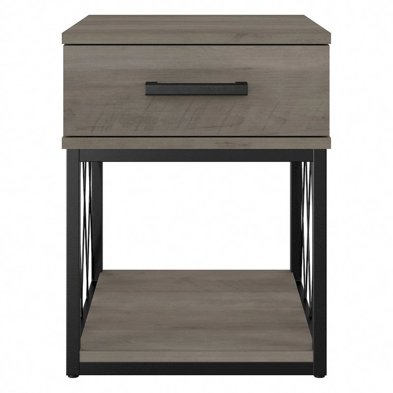 Table d'appoint industrielle City Park avec tiroir