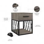 Table d'appoint industrielle City Park avec tiroir