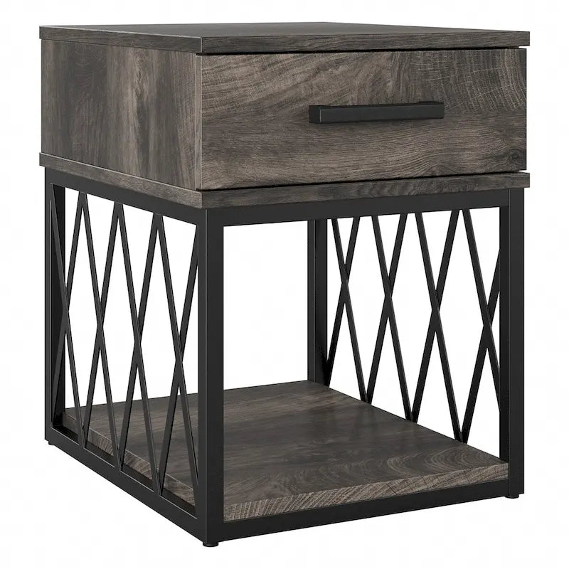 Table d'appoint industrielle City Park avec tiroir