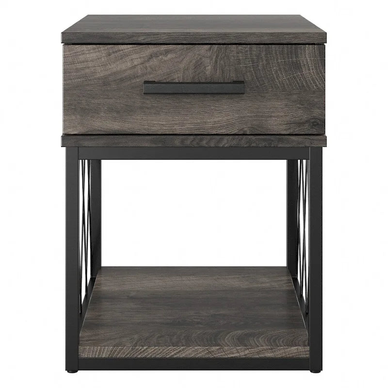 Table d'appoint industrielle City Park avec tiroir