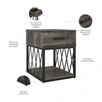 Table d'appoint industrielle City Park avec tiroir