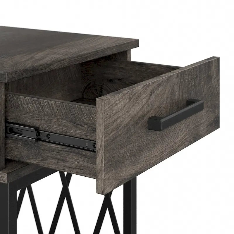 Table d'appoint industrielle City Park avec tiroir