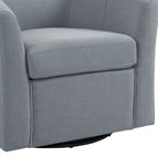 Set di 2 Poltrone Girevoli Moderne Imbottite a Barilotto, Poltrone Accent per Soggiorno