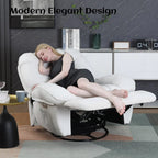 Fauteuil inclinable pivotant XINMICS, Fauteuils inclinables à bascule de massage avec fonction chauffante, ports USB, USB-C et pochette latérale