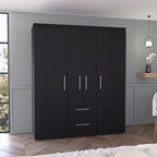 Bariloche Armoire with Hanging Rods, Shelves, 2 Drawers