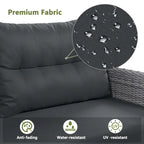 Outdoor Rattan Furniture Set with Adjustable Table, Recliners and 2 Ottomans