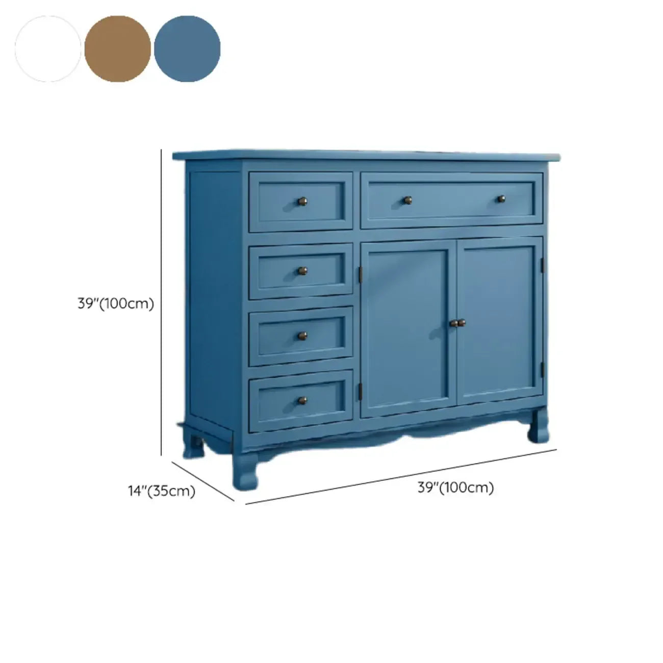 Rustic Brown Wood Accent Cabinet for Living Room Storage
