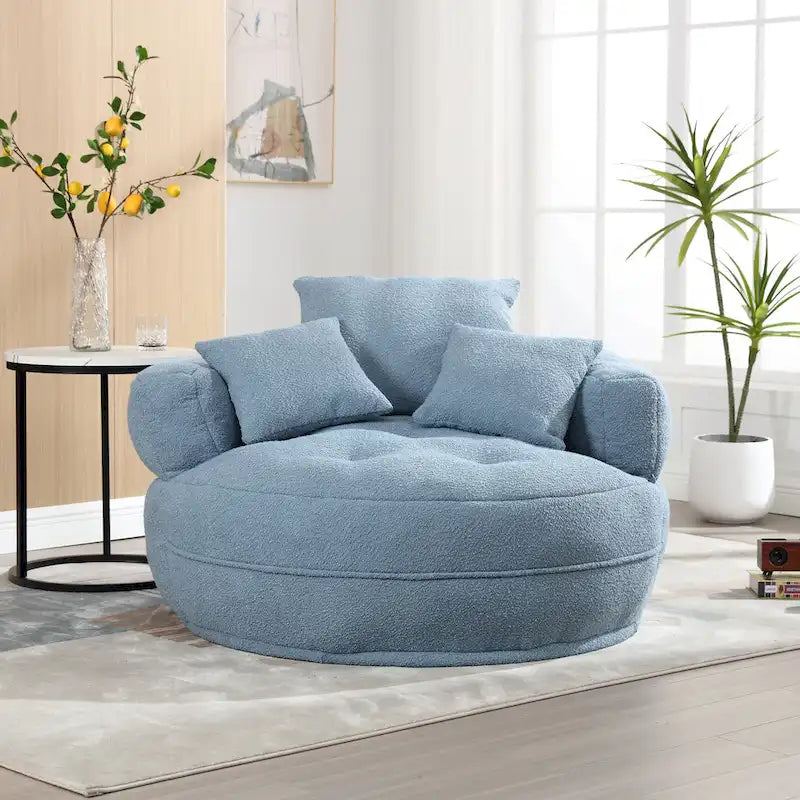 Divano Pigro Rotondo – Bianco/Blu/Grigio/Giallo/Arancione/Rosso Rosa/Blu Marino/Verde, Posto Singolo e Coppia