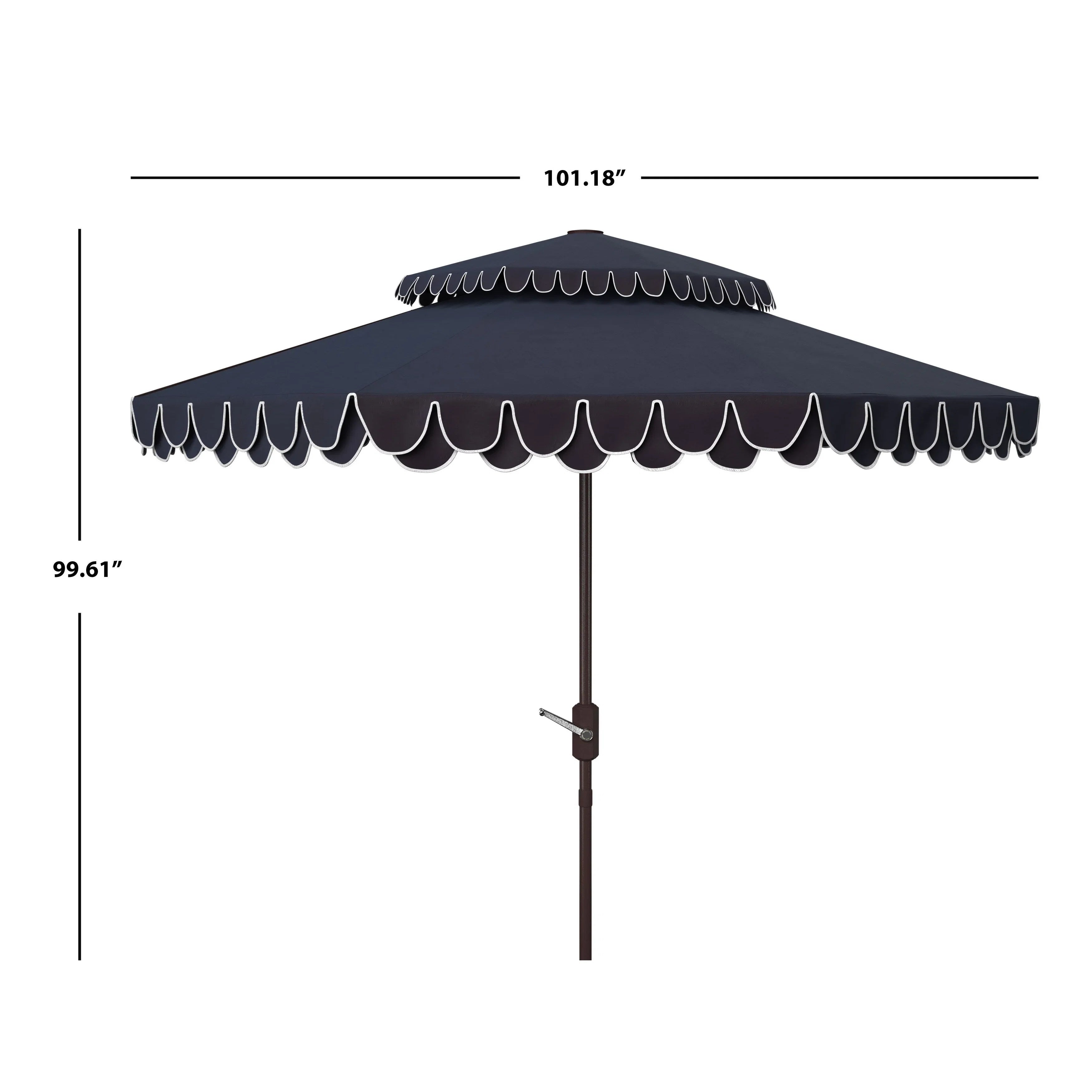 Outdoor Kjerstin Valance 9Ft Double Top Umbrella