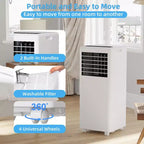 8K BTU Portable Air Conditioner - 3-in-1 Cooling, Dehumidifier & Fan for 350 Sq Ft with Sleep Mode & 1-Year Warranty