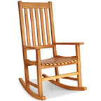 Rocking Chair Solid Wooden Frame Porch Rocker Indoor Outdoor